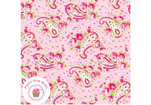 POSIE TW09P Pink Floral Paisley TANYA WHELAN Quilt Fabric SHABBY CHIC Flowering Plants