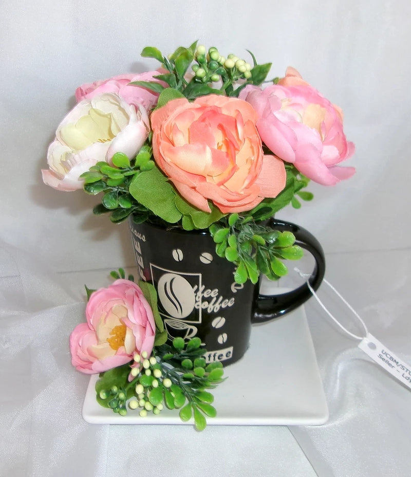 Floral Arrangement Decoration Table Counter Top Gift New Ranunculus