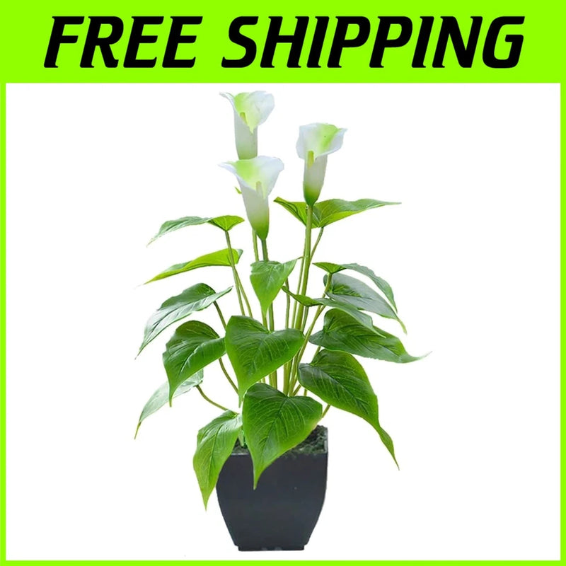 Fake Calla Lily Bonsai - Indoor/Outdoor Green Plant