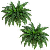 Nearly Natural 40in Hanging Artificial Fern Plant, Set of 2  Realistic Silk P... Green Plant