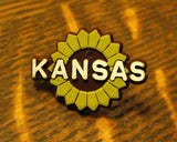 Kansas Sunflower State Lapel Pin - Vintage KS USA Yellow Flower Souvenir Badge Sunflower