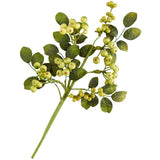 Set of 2 Green Artificial Hypericum Berry 14" Floral Stems Green Plant