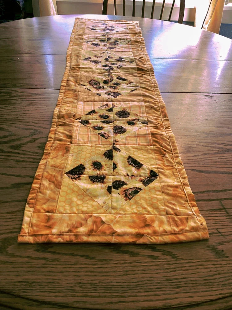Sunshine Blossom Handmade Sunflower Table Runner Ð A One-of-a-Kind Floral Deligh Sunflower