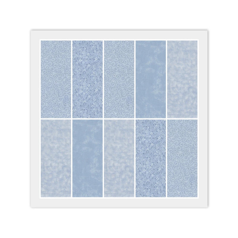 Light Blue JELLY ROLL: 20) 2 1/2" x 44" Strips, 100% Cotton Fabric - Dups Flowering Plants