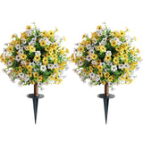 23" Artificial Flower Floral Plant with Spike Set of 2 Green Plant
