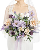Ling's Moment Purple Lavender Bouquet for Bride, Lilac Bridal Bouquet Bouquet