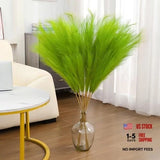 43" Green Pampas Grass Decor - 8 PCS Tall Faux Pampas Grass for Grass Green Pampas Grass