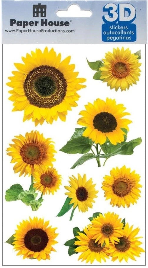 Sunflowers, flowers - 3D scrapbook stickers - Paper House STDM-0118 Sunflower