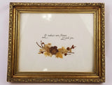 Vintage Dried Pressed Flower Mother I'd Pick You Framed 10x12 Dried Flower
