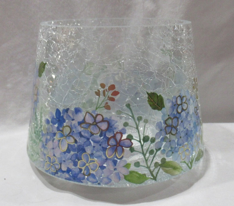 Yankee Candle Clear Crackle Jar Shade J/S Spring HYDRANGEAS Floral Flowers Hydrangea