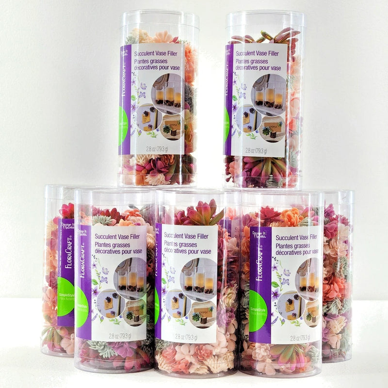 FloraCraft Succulent Vase Filler Ð Faux Mini Succulent Mix Ð 2.8 oz Ð Craft Green Plant