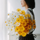 6-Bunch White Artificial Daisies 53cm Long Plastic Silk Flowers Daisies