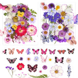 108Pcs Dried Pressed Flowers and Butterfly Stickers for Resin Crafts DIY Art Dried Flower