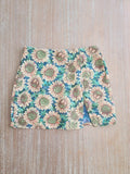 NEW Sunflower Print Floral Skirt S Small Thigh Split High Waisted Mini Sunflower
