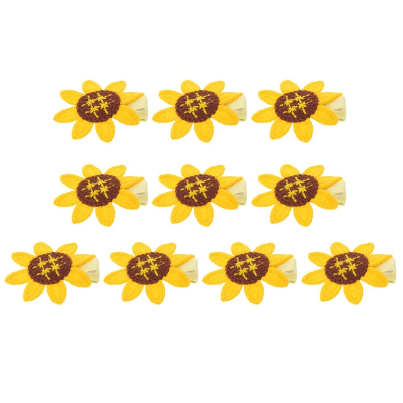 10 Pcs Sunflower Clip Hair Accessories Cute Decorative Hairpin for Girls Sunflower
