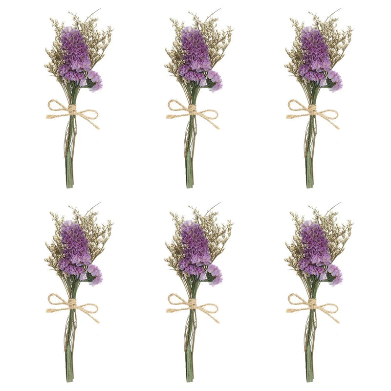 6 Pcs Mini Forget-me-not Dried Flower Bouquet Baby's Breath Boho Rose Red Dried Flower