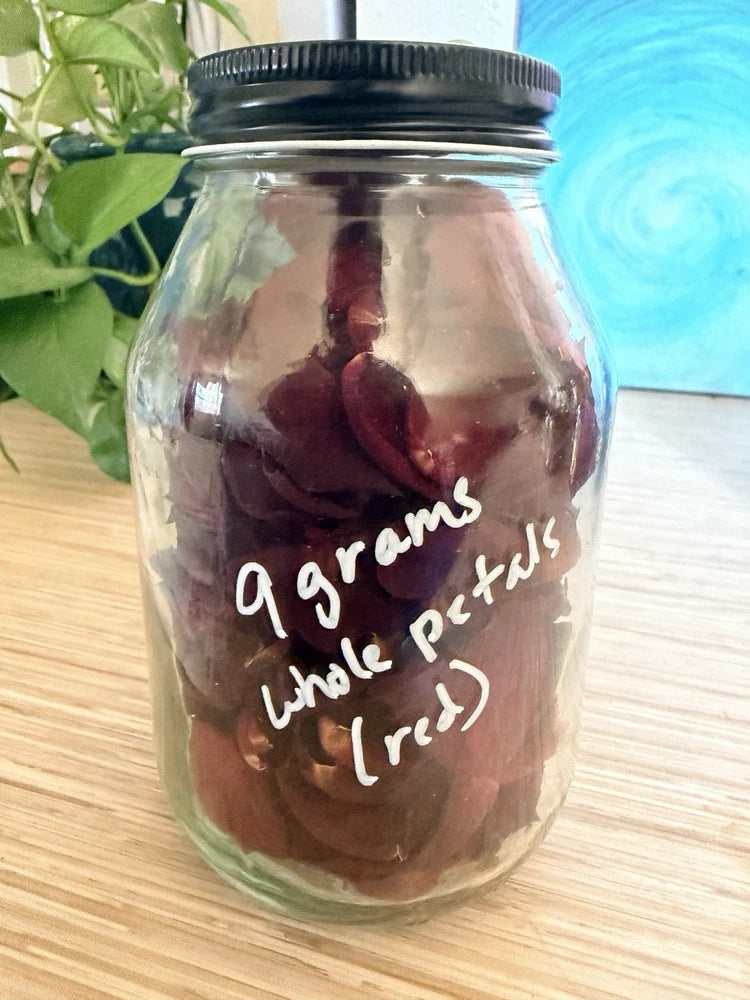 Real Whole Rose Petals | Red | Dried | Premium (9 grams)  ~ USA Dried Flower