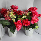 Better Homes & Gardens Artificial Pink Peony Flower Arrangement Metal Pot Set 2 Hydrangea