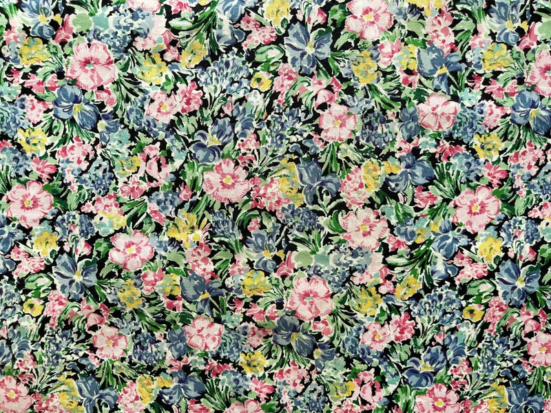 Vintage Cotton Quilt Fabric Floral In The Beginning Collection by 1/2 Yard Flowering Plants
