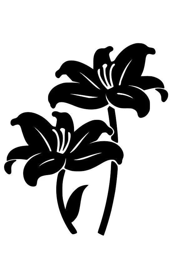 Lily Flower Vinyl Decal Choose Size and Color (010) Lily