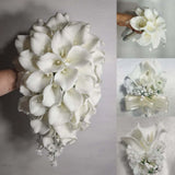 Ivory White Calla Lily Bridal Wedding Bouquet Accessories Bouquet