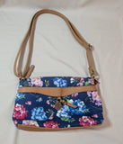 Rosetti Purse Shoulder Bag Adjustable Strap Navy Blue Floral Hydrangea Flowers Hydrangea