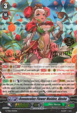 Ranunculus Flower Maiden, Ahsha (Hot Stamped) (G-TD12/003EN) [Flower Princess Ranunculus