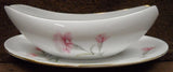 Vintage Royal Court Pink Carnation Gravy Boat & Platter made Japan Fine China Carnation