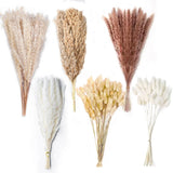 170PCS Natural Dried Pampas Grass Decor - 17" Fluffy Pampas Grass Bouquet - B... Pampas Grass