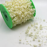 60 Meter Ivory Pearl Beaded Garland Wedding Bouquet Decoration Craft on Spool Bouquet
