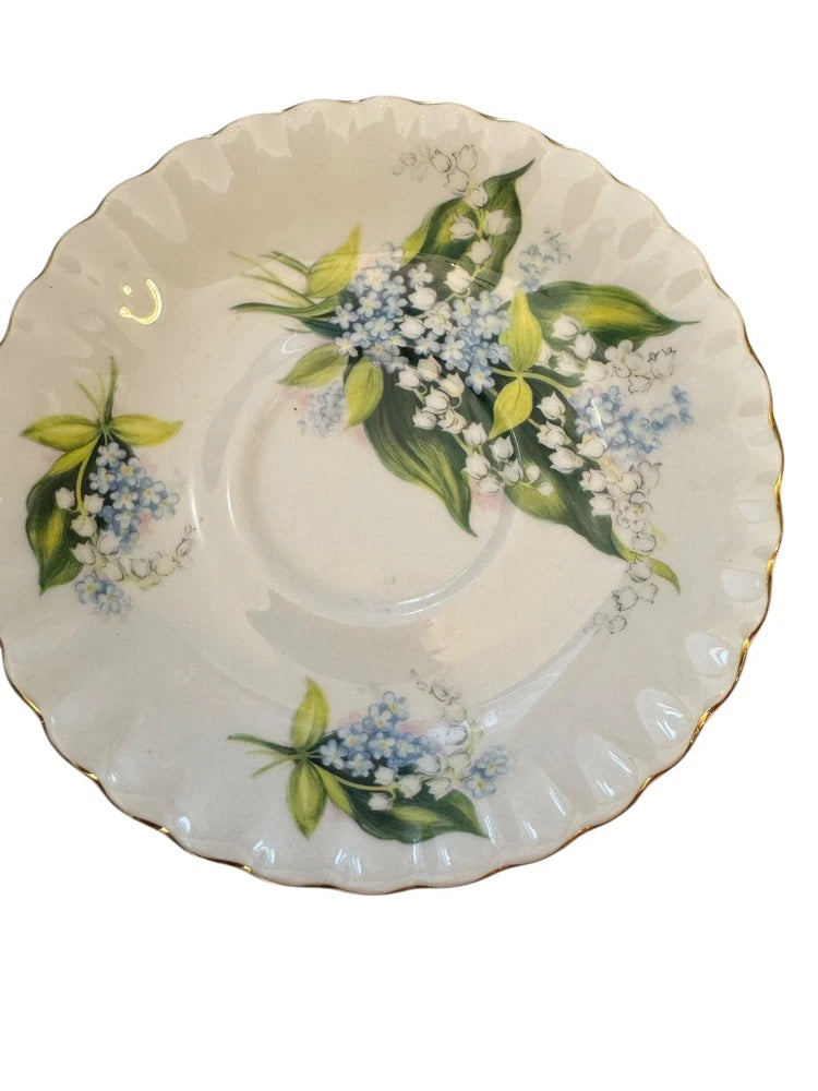 1 Vintage Royal Sutherland Lily Of The Valley Fine Bone China Saucer Lily