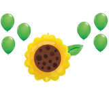 LOONBALLOON Flower Day Theme Balloon Set, 19-inch SUNFLOWER, 6x latex Sunflower