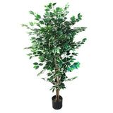 5 Foot Indoor Outdoor Fake Ficus Tree with Over 1000 Leaves Artificial Plant Green Plant