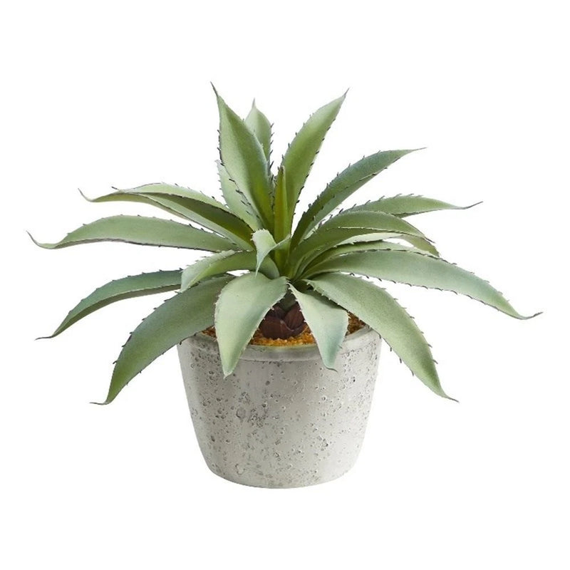 Nearly Natural 9" Aloe Succulent Artificial Plant in Green Green Plant
