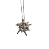 Vintage Sunflower Sun Pendant Necklace Silver Tone Pewter Steel with chain Sunflower