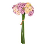 Artificial Ball Hydrangea Silk Flower with Bendable Stems, Dusty Rose Dried Flower