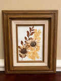 Vintage Framed Pressed Flowers Art Dried Flower