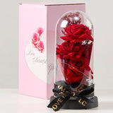 3 Blossoms Artificial Roses in Clear Dome with Lights-Valentine's Day Gifts V... Roses