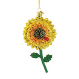 Noble Gems 6.00In Sunflower Ornament, Glass, Ladybug Flower Nb1648 Sunflower