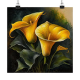 Yellow Calla Lilies Flower Art Print, Flower Painting, Flower DŽcor 04 Lily