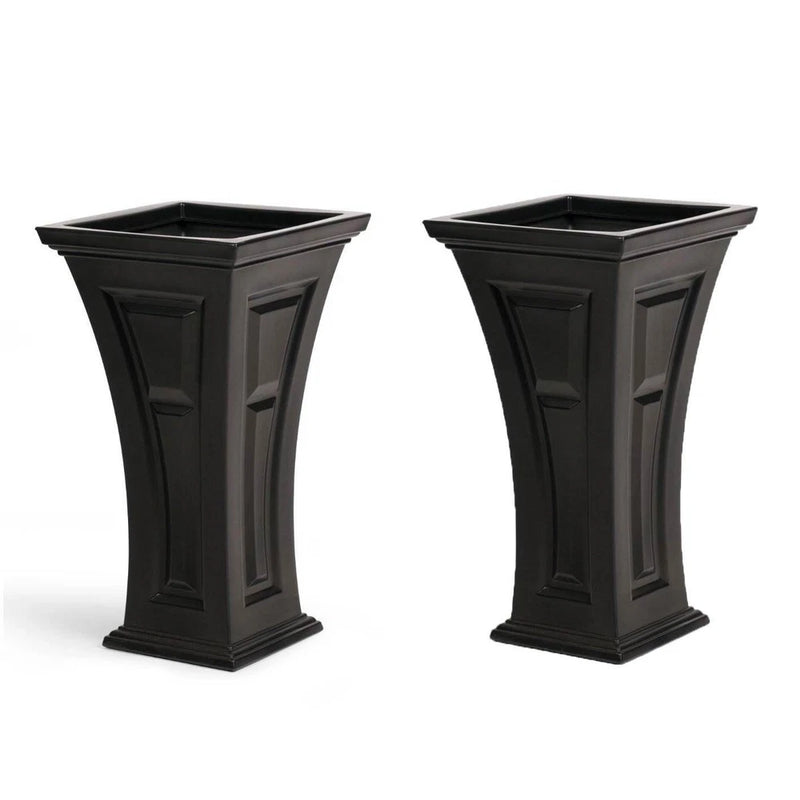 FCMP Outdoor Heritage Self Watering Outdoor Garden Patio Planter Pot, 2 Pack Garden Plants