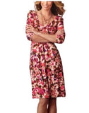 CAbi Everybody Dress Size Small Hydrangea Floral Print Stretch Knit Style 110 Hydrangea