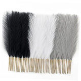 50pcs Pampas Grass 17in, Black and White Pampas Grass Black & Grey & White Pampas Grass