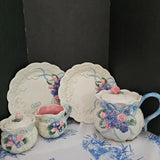 Victorian Lace  Collection by FITZ & FLOYD Hydrangea 5 pc Tea Set 1993 Vintage Hydrangea