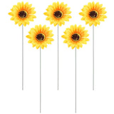 5PCS Garden Sunflower Sign Sunflower Garden Stake Yard Flower Stake Decor Sunflower
