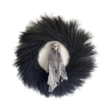 Halloween Front Door Decorative Black Wreath w/ Faux Pampas Grass 23'' Pampas Grass