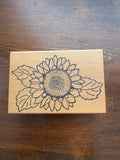 Sunflower Mounted Rubber stamp by Parked on Rubber Flower Stamp Sunflower