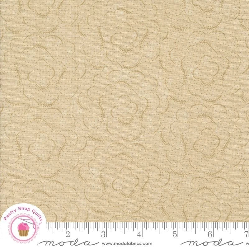 Moda DAISY LANE 9767 21 Beige Floral KANSAS TROUBLES Quilt Fabric Flowering Plants