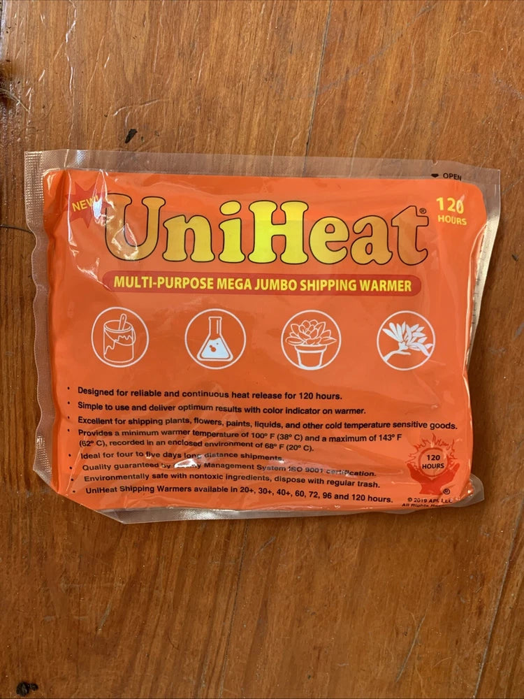 UniHeat 120hr heat pack pouch, orange, multi-purpose shipping warmer