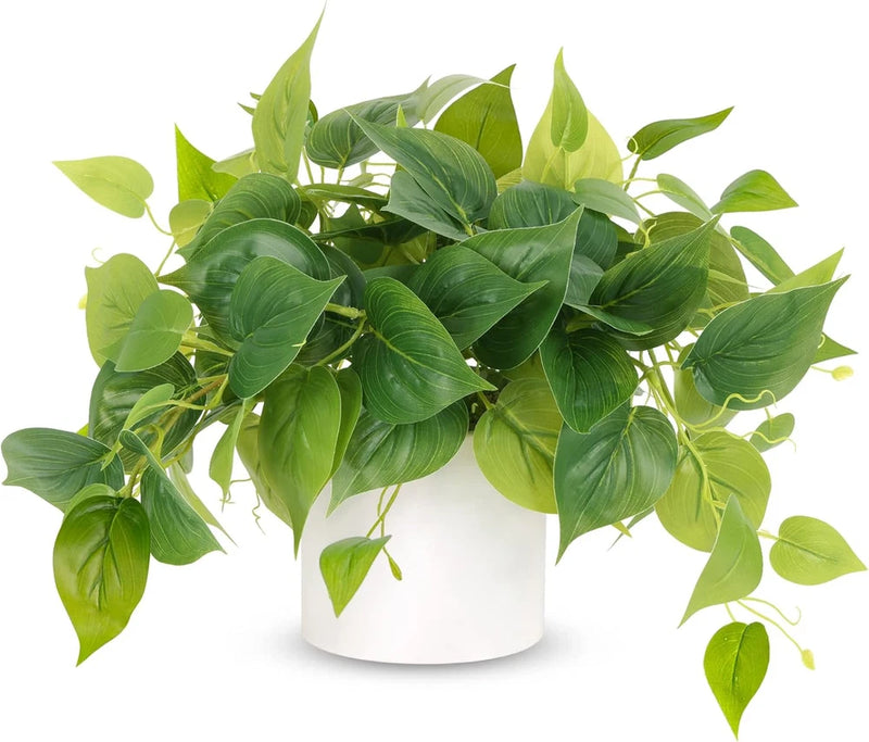 JPSOR Faux Plants Indoor, Pothos Small Fake Plants for Home Decor Indoor Fake Po Green Plant